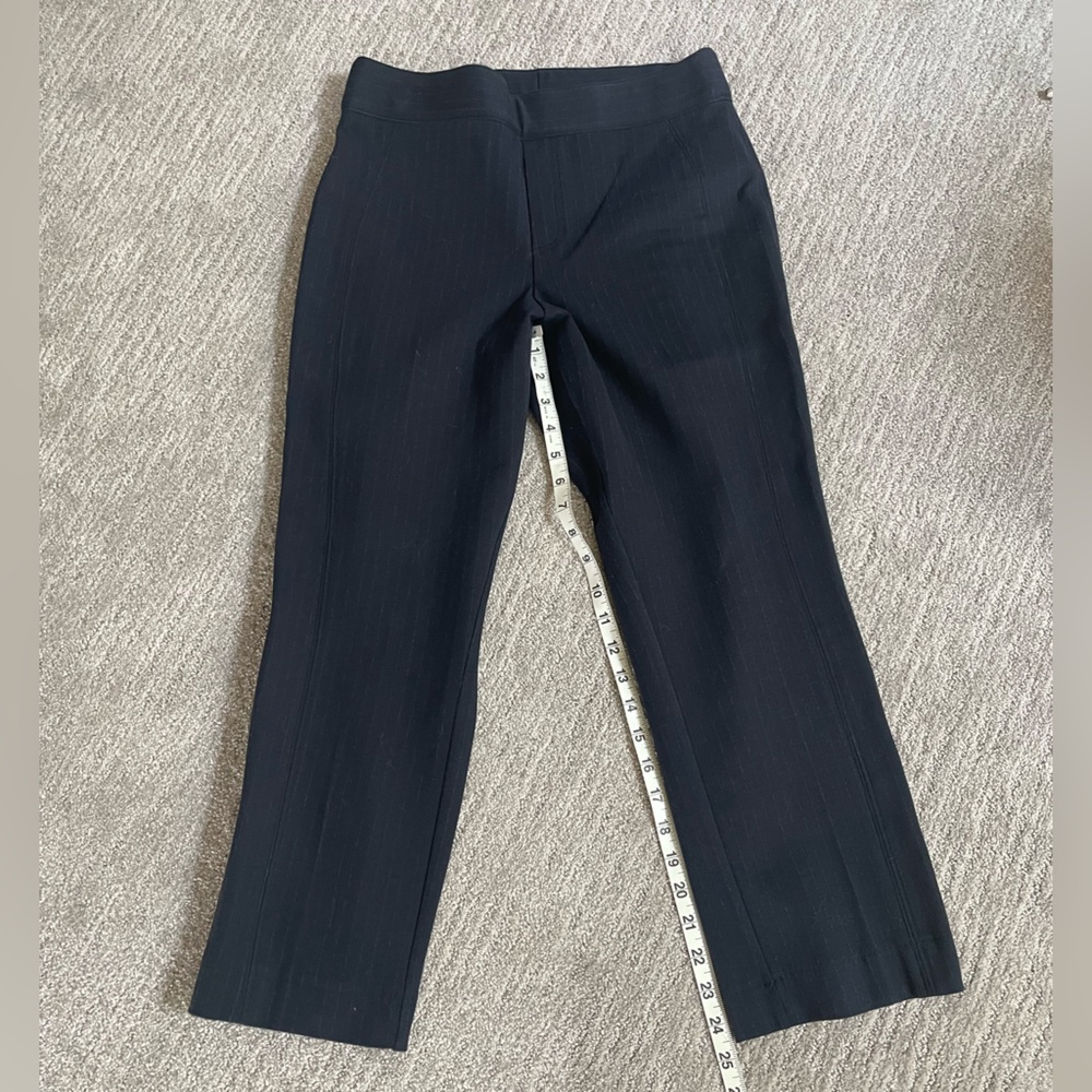 SPANX Perfect Ponte Pant in Navy Pinstripe